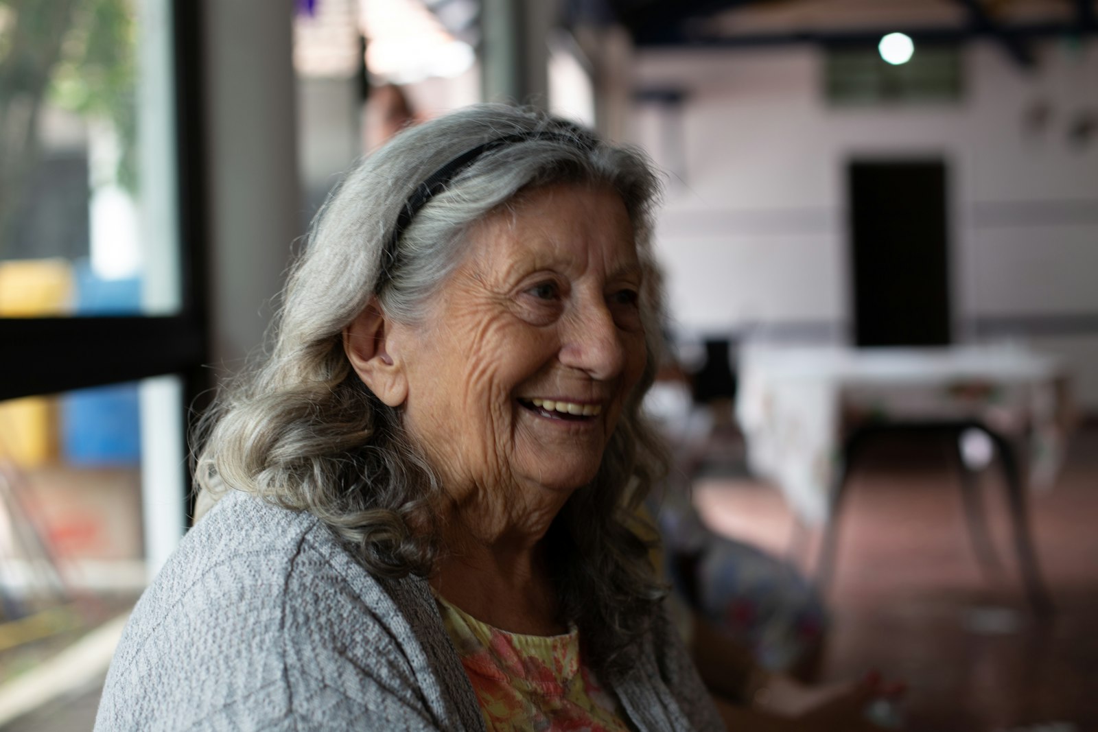 Smiling woman in soft daylight